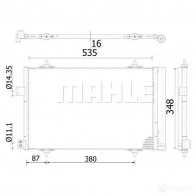 Радиатор кондиционера MAHLE ORIGINAL A0826 AI 1437581831 AC 938 000S - Изображение 2