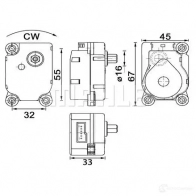 Привод заслонки отопителя салона MAHLE ORIGINAL 1437629214 ME 0KAF AA 19 000P - Изображение 4