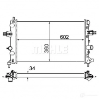 Радиатор охлаждения двигателя MAHLE ORIGINAL Opel Astra (G) 2 Кабриолет 1.6 (F67) 103 л.с. 2003 – 2005 5TF JFHM CR 574 000S
