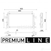 Радиатор охлаждения двигателя MAHLE ORIGINAL 1437580297 CR 2224 000P U03 BI66 - Изображение 2