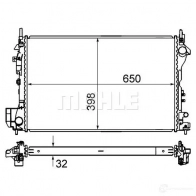 Радиатор охлаждения двигателя MAHLE ORIGINAL 1437580292 CR 834 000S ZQ BRLK - Изображение 6