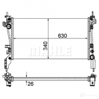 Радиатор охлаждения двигателя MAHLE ORIGINAL T R0HR0 CR 1122 000P 1437576571 - Изображение 4