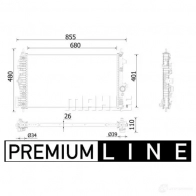 Радиатор охлаждения двигателя MAHLE ORIGINAL 1437580688 L1 628 CR 928 000P - Изображение 2