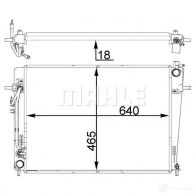 Радиатор охлаждения двигателя MAHLE ORIGINAL 5B T7SNN Kia Sportage 3 (SL) Кроссовер 2.0 CRDi 177 л.с. 2012 – 2024 CR 1406 000P
