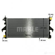 Радиатор охлаждения двигателя MAHLE ORIGINAL CR 1069 000P 1437581316 MWS3OE 7 - Изображение 7