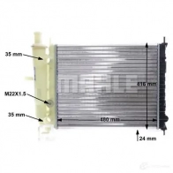 Радиатор охлаждения двигателя MAHLE ORIGINAL CR 838 000S 1437588094 NVD KVY - Изображение 9