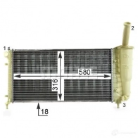 Радиатор охлаждения двигателя MAHLE ORIGINAL 1437588063 PM 2X8V CR 1994 000S - Изображение 4
