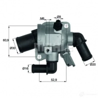 Термостат MAHLE ORIGINAL 2360141 70808 634 G.982.88 TI 173 88 - Изображение 2