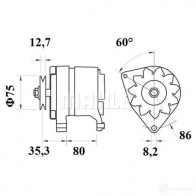 Термостат MAHLE ORIGINAL TH 59 89 9K5WX 7241 7712 2360057 - Изображение 2