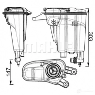 Расширительный бачок MAHLE ORIGINAL 1437588710 CRT 95 000S F U3W5F - Изображение 2