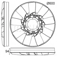 Крыльчатка вентилятора двигателя MAHLE ORIGINAL C4 TODJ CFW 52 000P 1437628847