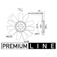 Крыльчатка вентилятора двигателя MAHLE ORIGINAL 865 GAS CFW 90 000P 1437628971 - Изображение 2