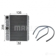 Радиатор печки, теплообменник MAHLE ORIGINAL AH 87 000P 9J7 RF1 1437578934 - Изображение 7