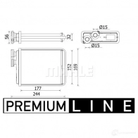 Радиатор печки, теплообменник MAHLE ORIGINAL AH 277 000P 2 QKM8 1437579114 - Изображение 2
