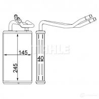 Радиатор печки, теплообменник MAHLE ORIGINAL SCB VP AH 230 000S Ford Transit 6 (FD) Автобус 2.4 TDE (FC. FB. FA) 125 л.с. 2001 – 2006