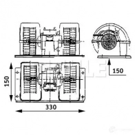 Моторчик вентилятора печки MAHLE ORIGINAL AB 28 000P 1437628653 52C 7E - Изображение 1