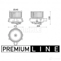 Моторчик вентилятора печки MAHLE ORIGINAL AB 284 000P LU B2BS 1437628510 - Изображение 2