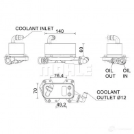 Масляный радиатор АКПП MAHLE ORIGINAL UO T2EX CLC 132 000P 1437987691