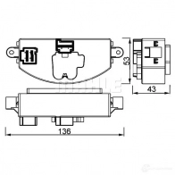 Резистор печки MAHLE ORIGINAL 8G2N REA ABR 106 000P 1437627026