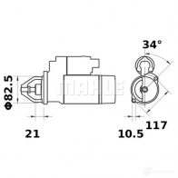 Стартер MAHLE ORIGINAL 11130558 MS 218 11.130.558 2359036 - Изображение 2