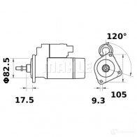 Стартер MAHLE ORIGINAL 11.130.408 11.132.166 2359023 MS 205 - Изображение 1