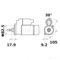 Стартер MAHLE ORIGINAL 11131136 MS 93 11.131.136 101896959 - Изображение 1