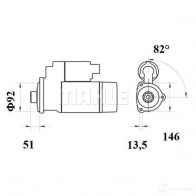 Стартер MAHLE ORIGINAL 111 39620 72447150 MS 776 1194163998 - Изображение 2