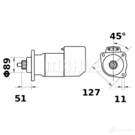 Стартер MAHLE ORIGINAL ms543 11.139.087 11139087 2359318 - Изображение 2