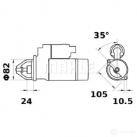 Стартер MAHLE ORIGINAL 2359336 11.139.013 11.130.429 MS 566