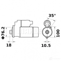 Стартер MAHLE ORIGINAL 11131271 581191328 11.131.271 MS 90