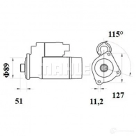 Стартер MAHLE ORIGINAL 72483380 MS 887 11139172 1424863514 - Изображение 3