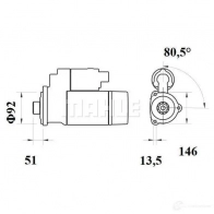 Стартер MAHLE ORIGINAL 72442832 MS757 11139604 1194163934 - Изображение 2