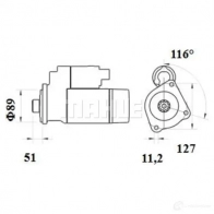 Стартер MAHLE ORIGINAL MS 891 11139178 72483388 1424863518 - Изображение 2