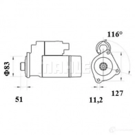 Стартер MAHLE ORIGINAL MS 891 11139178 72483388 1424863518 - Изображение 5