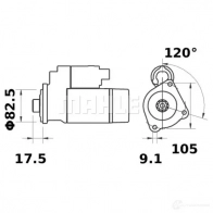 Стартер MAHLE ORIGINAL MS 222 2359041 11132134 11.132.134 - Изображение 1