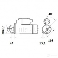 Стартер MAHLE ORIGINAL 1423549770 MS 647 11132182 11.132.182 - Изображение 3