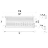 Радиатор кондиционера MAHLE ORIGINAL 21CE 7J 1440656597 AC 1133 000S