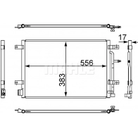 Радиатор кондиционера MAHLE ORIGINAL Audi A4 (B7) 3 Кабриолет 3.2 Fsi 255 л.с. 2006 – 2009 69D 7E19 AC 812 001S