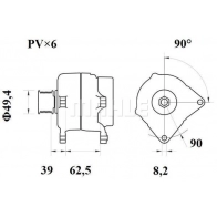 Генератор MAHLE ORIGINAL MG 1086 1440656002 738 YV - Изображение 2