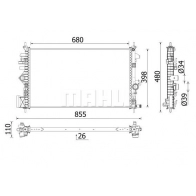 Радиатор охлаждения двигателя MAHLE ORIGINAL H0PT K Opel Insignia (A) 1 2008 – 2017 CR 2265 000P