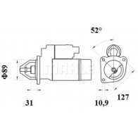 Стартер MAHLE ORIGINAL MS 197 11132291 11.132.291 126376567