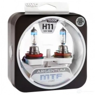 Лампа галогеновая H11 ARGENTUM +50% 3500K 55 Вт 12 В 3500K MTF 1439692374 FP6 EV H5A1211