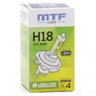 Лампа галогеновая H18 STANDARD +30% 65 Вт 12 В 3000-4000K MTF 1439691480 HXY OA HS1218