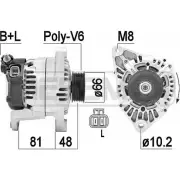 Генератор ERA WQC U6KK 210655 Kia Picanto (SA) 1 Хэтчбек 1.0 63 л.с. 2007 – 2025