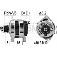 Генератор ERA 210849 B NOLI Citroen Jumper 1 (230) Кабина с шасси 2.8 HDi 128 л.с. 2000 – 2002 5MQNPN