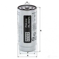 Топливный фильтр MANN-FILTER Y2VE EA 1437933657 pl6031x