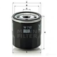 Масляный фильтр MANN-FILTER 67414 w712 4011558700508 NO Y5Z - Изображение 4