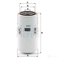 Масляный фильтр MANN-FILTER 4011558750800 w951 06EL A 67679