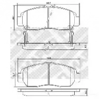 Тормозные колодки дисковые, комплект MAPCO 4043605407429 1314042 6734 GQQ1 FP