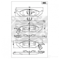 Тормозные колодки дисковые, комплект MAPCO 6863 1314250 4043605505200 GB 83L
